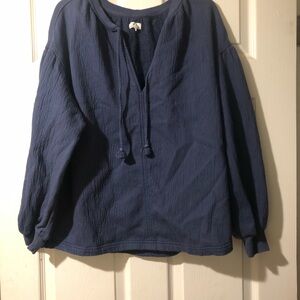 Aerie Navy Blue Pullover Top